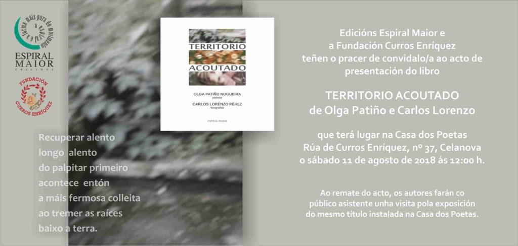 Presentación do libro «Territorio acoutado» de Olga Patiño e Carlos Lorenzo o 11 agosto
