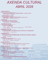 Axenda cultural ABRIL Celanova