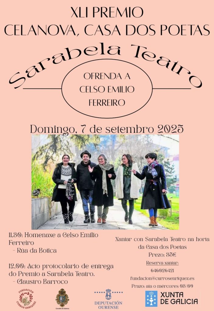 Entrega do XLI PREMIO CELANOVA, CASA DOS POETAS a Sarabela Teatro