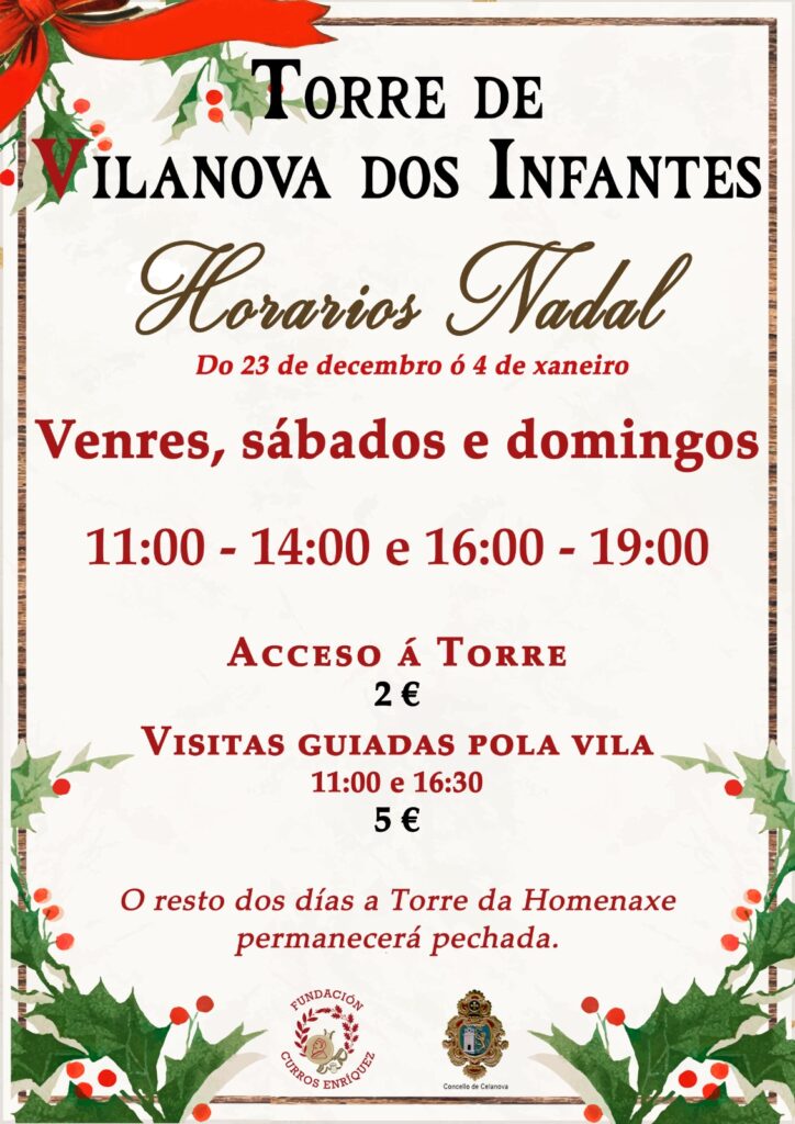 HORARIOS NADAL – VILANOVA DOS INFANTES